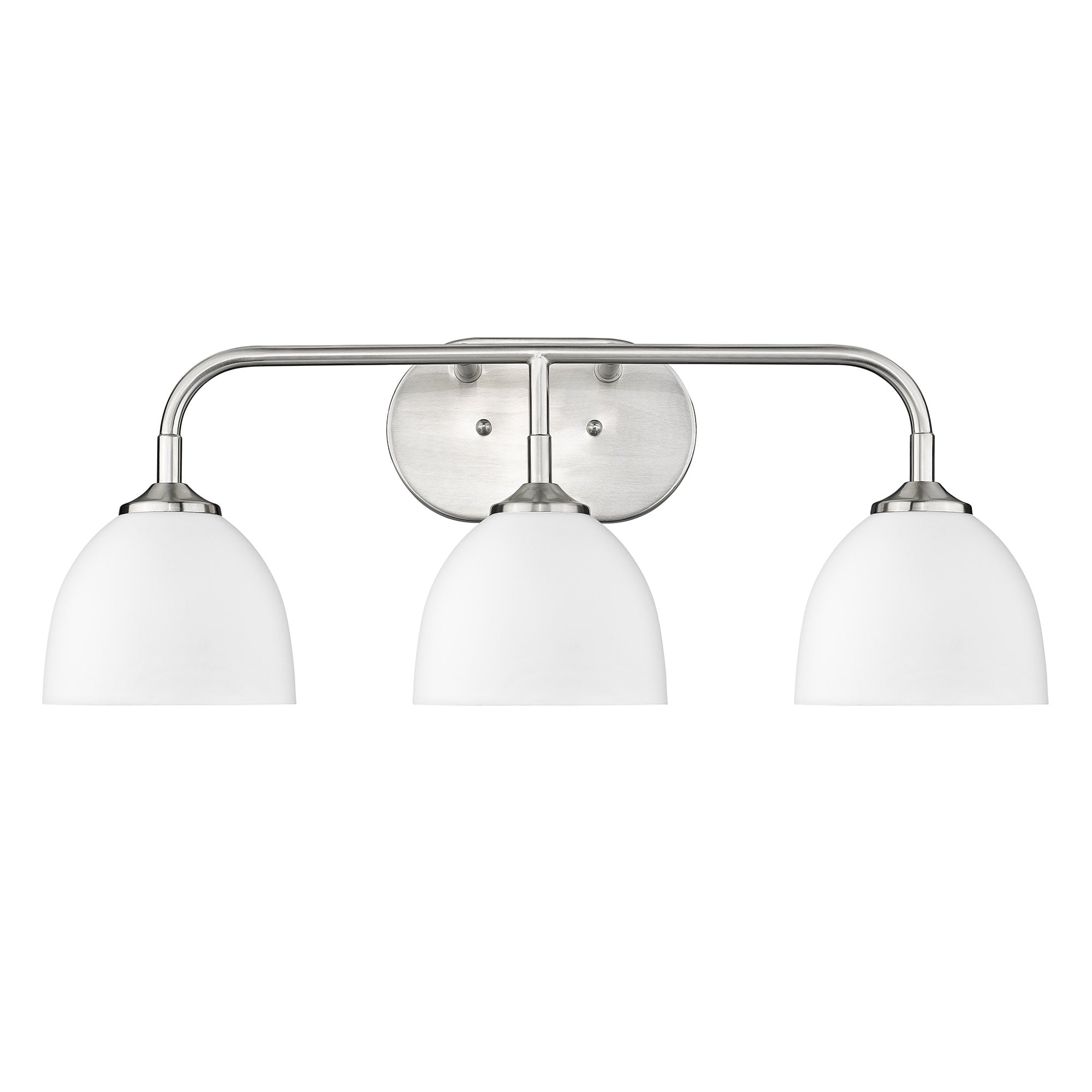 Zoey 3-Light Bath Vanity in Pewter with Matte White Shade - Pewter / Matte White / White - Golden Lighting