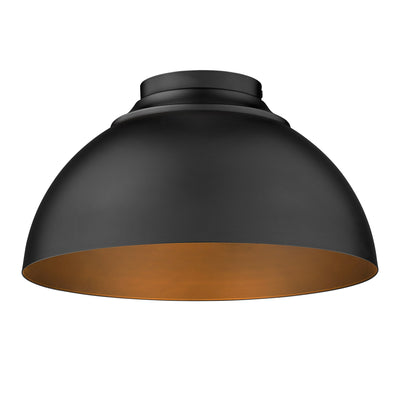 Zoey 3-light Flush Mount in Matte Black - - Golden Lighting