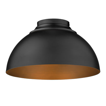 Zoey 3-light Flush Mount in Matte Black - - Golden Lighting