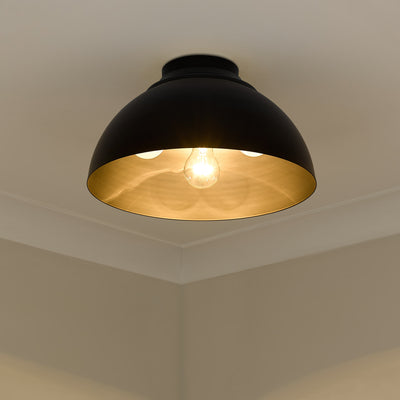 Zoey 3-light Flush Mount in Matte Black - - Golden Lighting