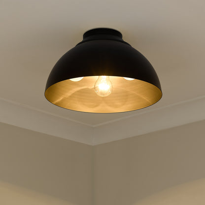 Zoey 3-light Flush Mount in Matte Black - - Golden Lighting