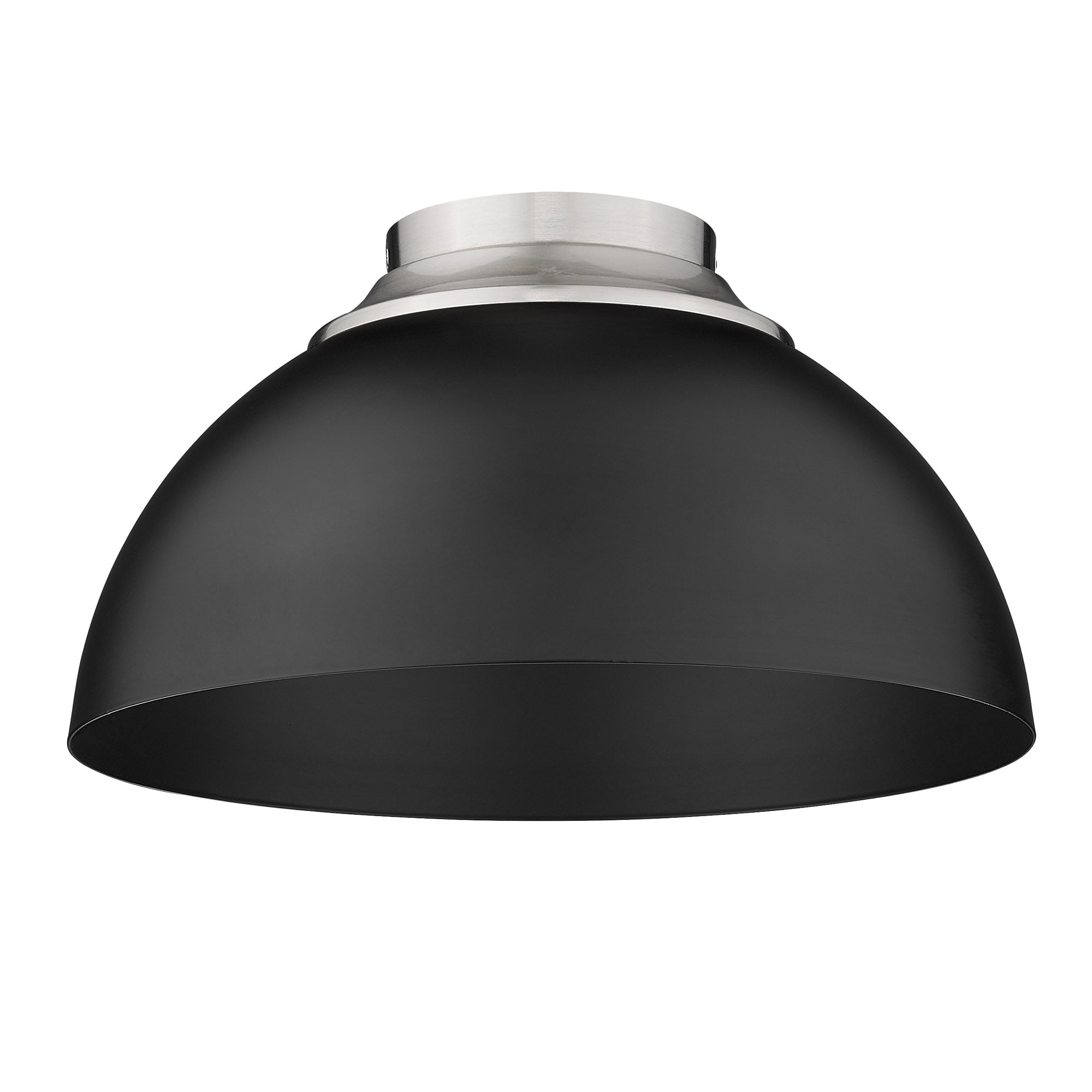 Zoey 3-light Flush Mount in Pewter and Matte Black shade - - Golden Lighting