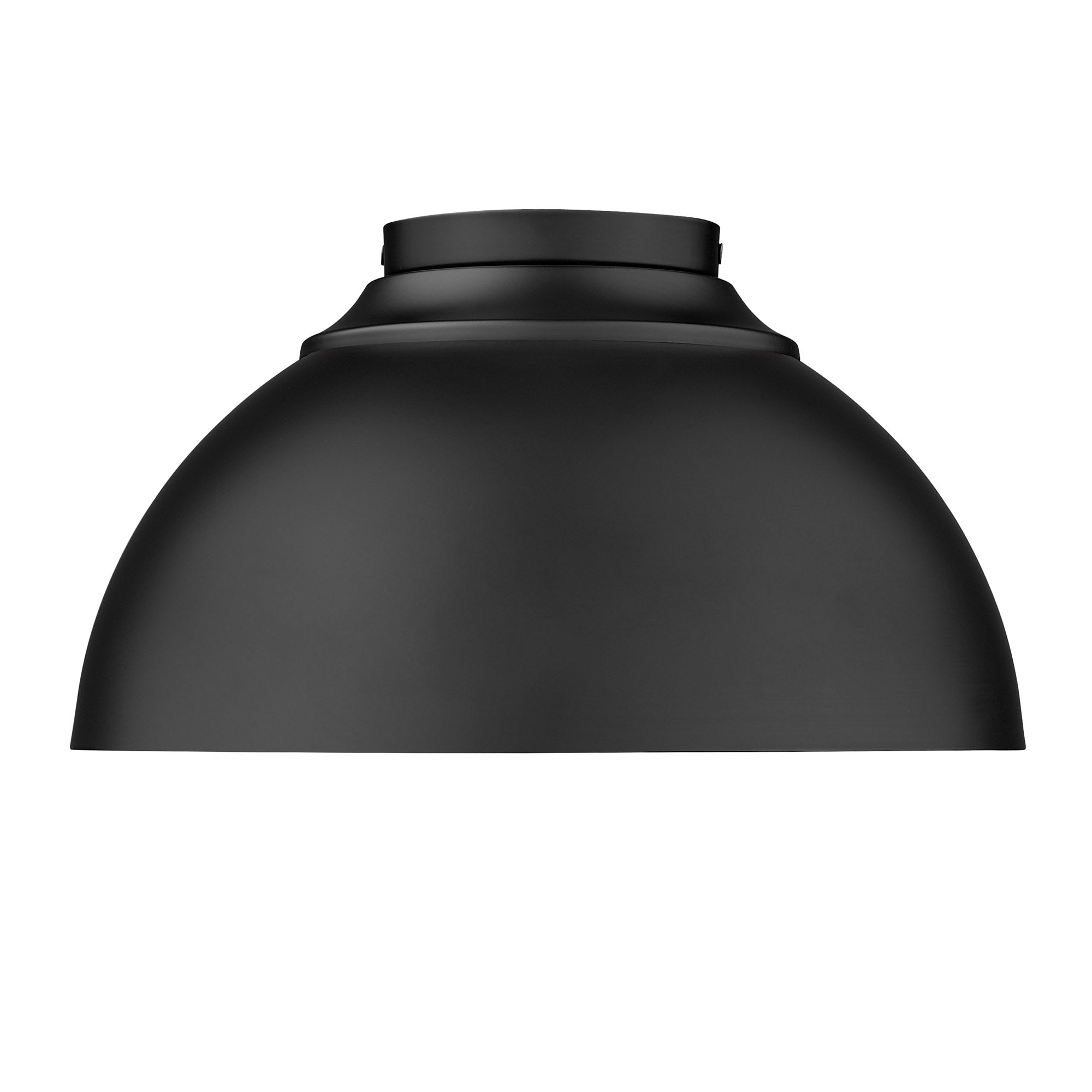 Zoey Flush Mount in Matte Black with Matte Black Shade - Matte Black / Matte Black / Black - Golden Lighting