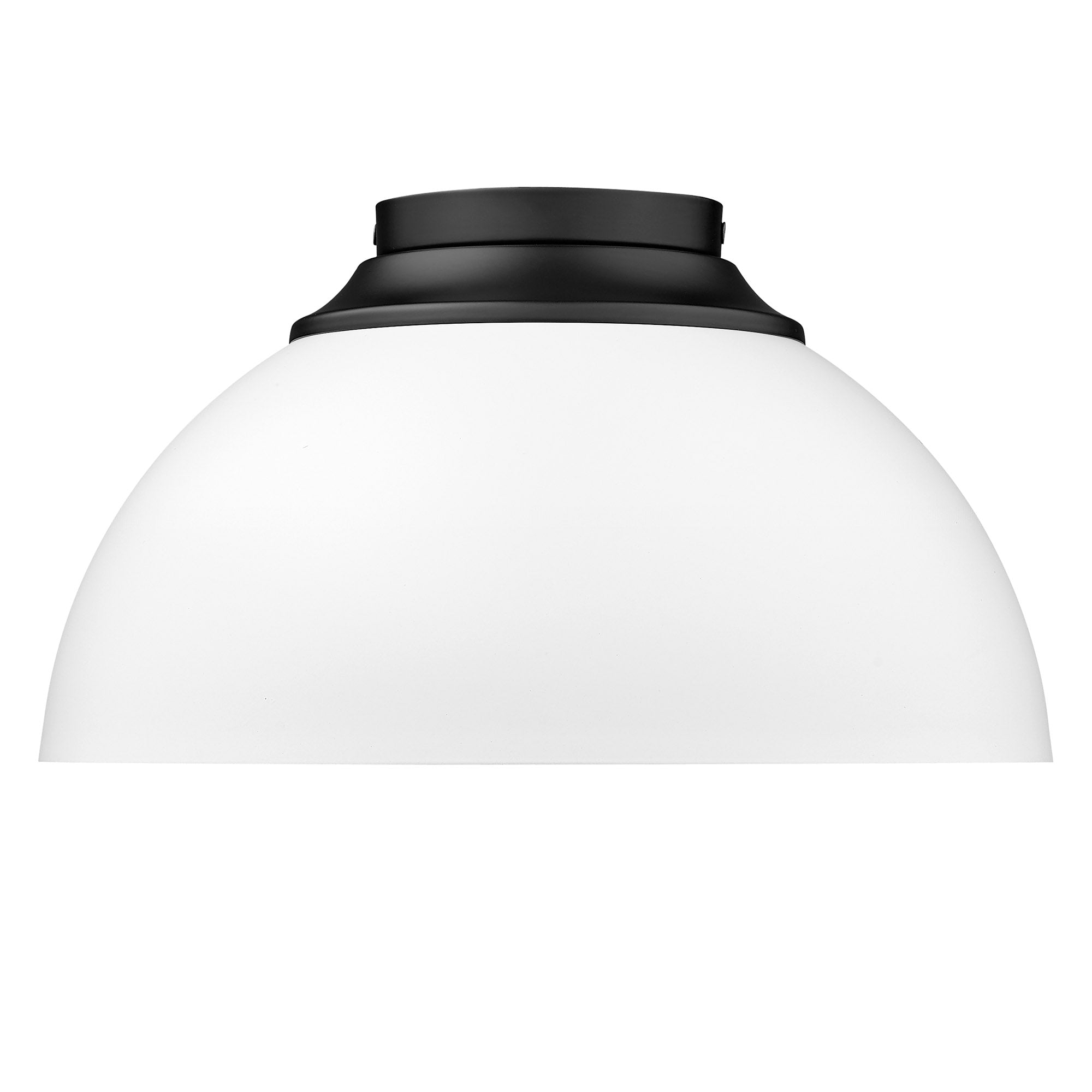 Zoey Flush Mount in Matte Black with Matte White Shade - Matte Black / Matte White / White - Golden Lighting