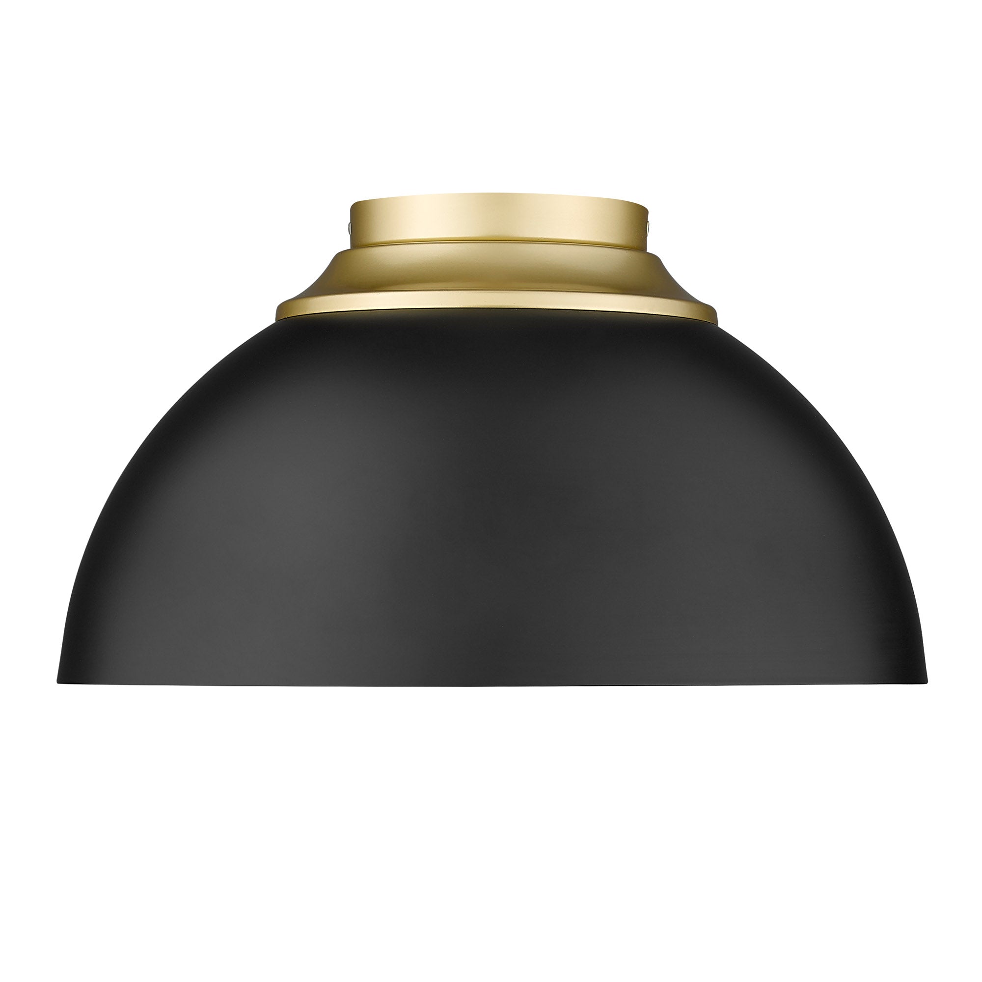 Zoey Flush Mount in Olympic Gold with Matte Black Shade - Default Title - Golden Lighting