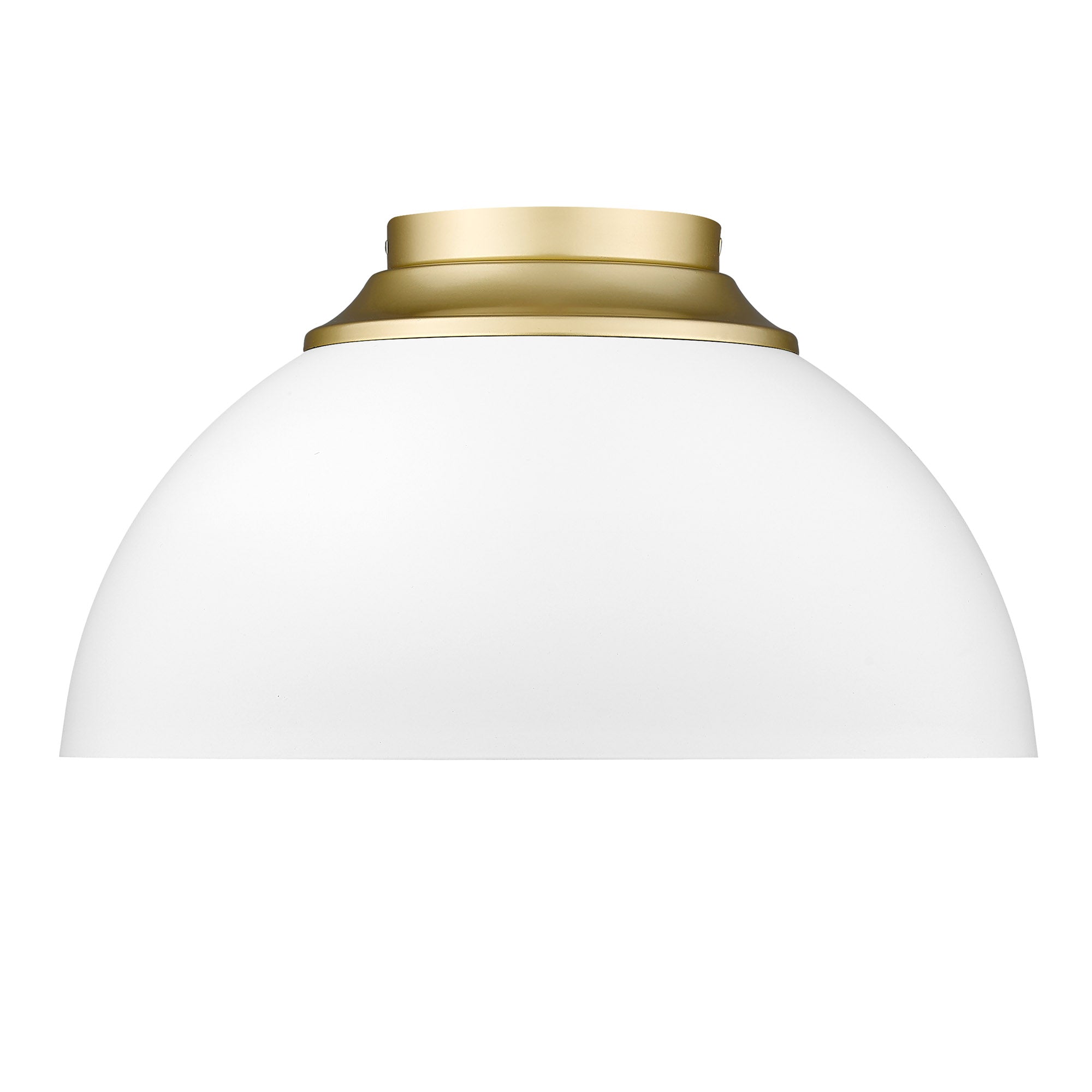 Zoey Flush Mount in Olympic Gold with Matte White Shade - Olympic Gold / Matte White / White - Golden Lighting