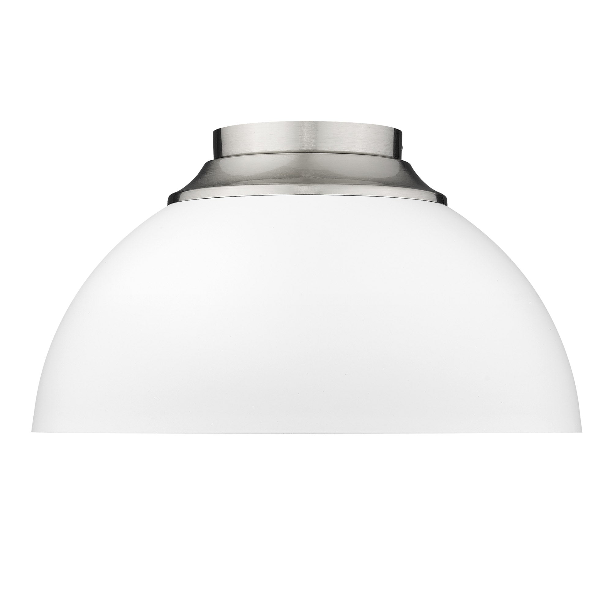 Zoey Flush Mount in Pewter with Matte White Shade - Pewter / Matte White / White - Golden Lighting