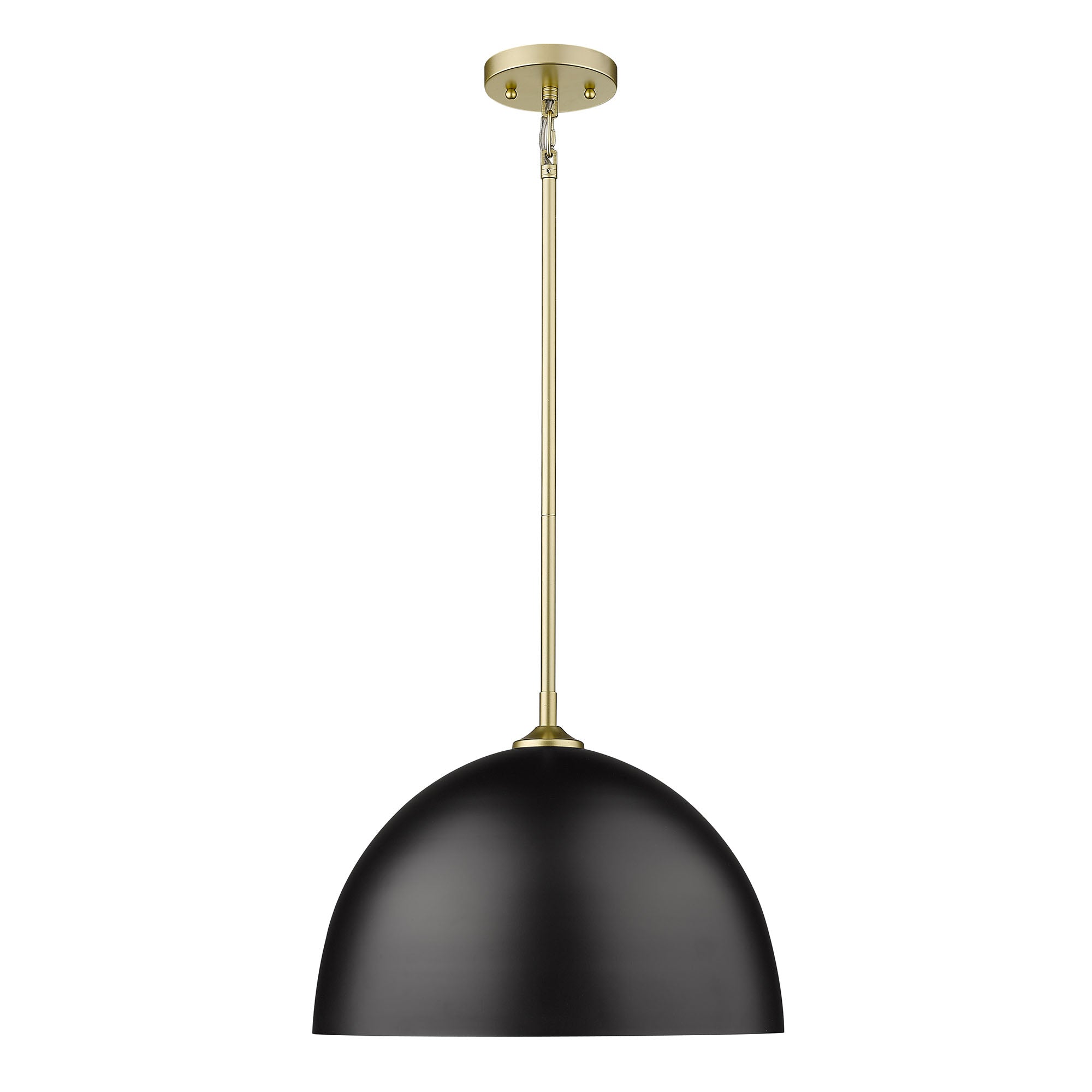 Zoey 1-light 16in Pendant in Olympic Gold and Matte Black Shades - - Golden Lighting