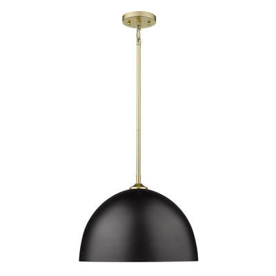 Zoey 1-light 16in Pendant in Olympic Gold and Matte Black Shades - - Golden Lighting