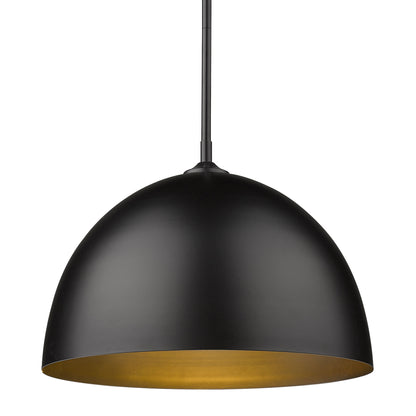 Zoey Large Pendant in Matte Black with Matte Black Shade - - Golden Lighting