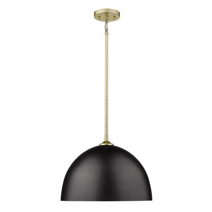 Zoey Large Pendant in Olympic Gold with Matte Black Shade - Olympic Gold / Matte Black / Black - Golden Lighting