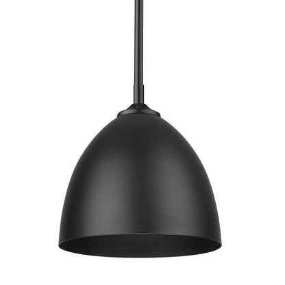 Zoey 1-light 9in Pendant in Matte Black - - Golden Lighting