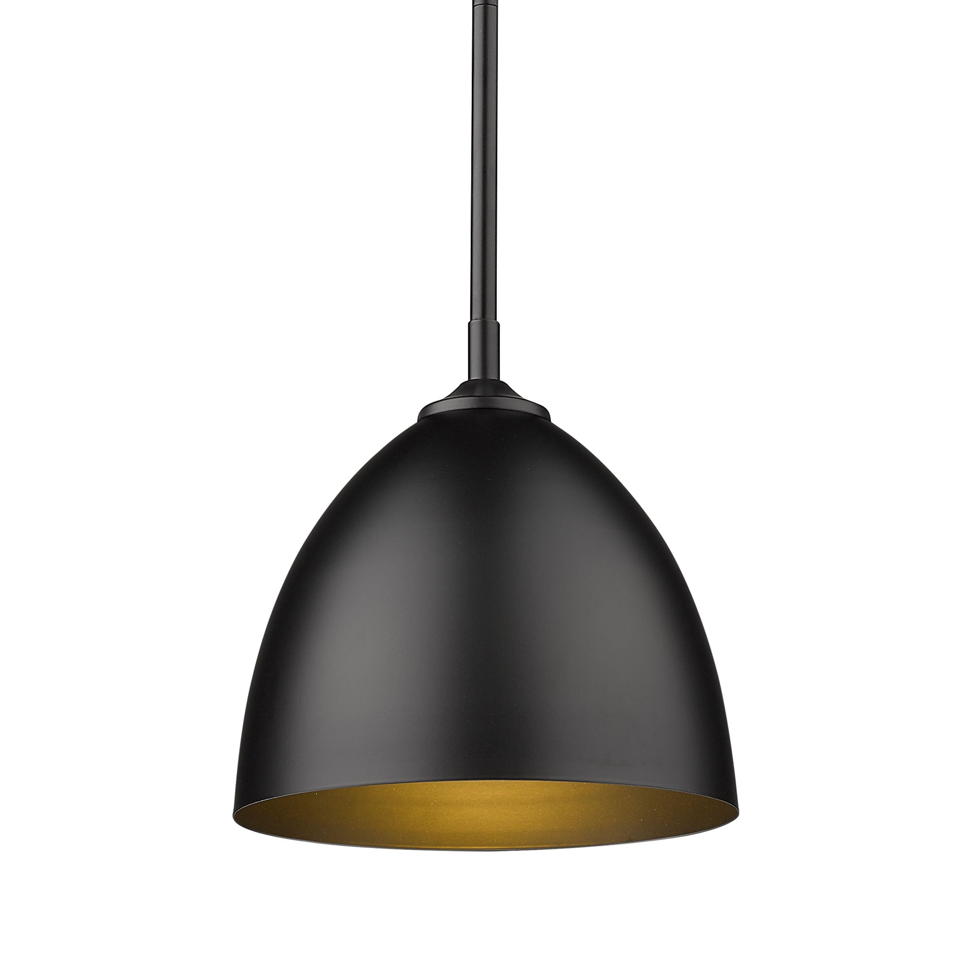 Zoey Small Pendant in Matte Black with Matte Black Shade - - Golden Lighting