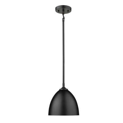 Zoey Small Pendant in Matte Black with Matte Black Shade - Matte Black / Matte Black / Black - Golden Lighting