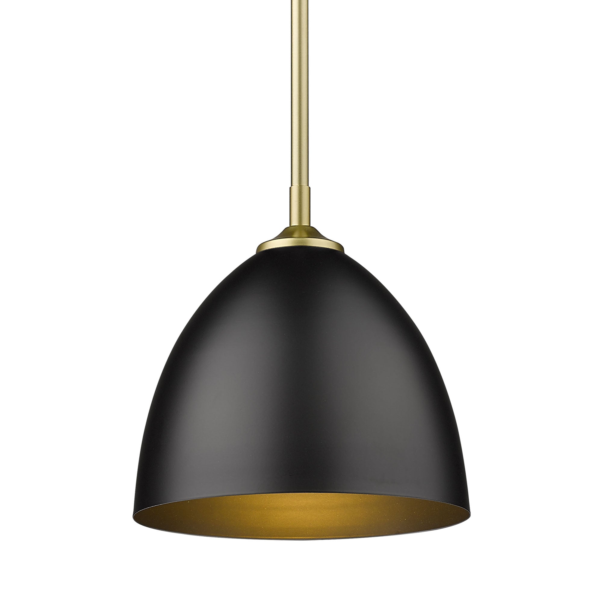 Zoey Small Pendant in Olympic Gold with Matte Black Shade - - Golden Lighting