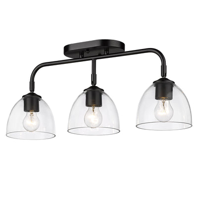 Golden Lighting Roxie 3-light Semi-Flush Mount in Matte Black - - Golden Lighting