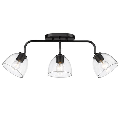 Golden Lighting Roxie 3-light Semi-Flush Mount in Matte Black - - Golden Lighting
