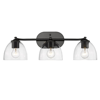 Golden Lighting Roxie 3-light Semi-Flush Mount in Matte Black - - Golden Lighting