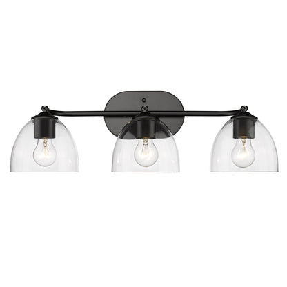 Golden Lighting Roxie 3-light Semi-Flush Mount in Matte Black - - Golden Lighting