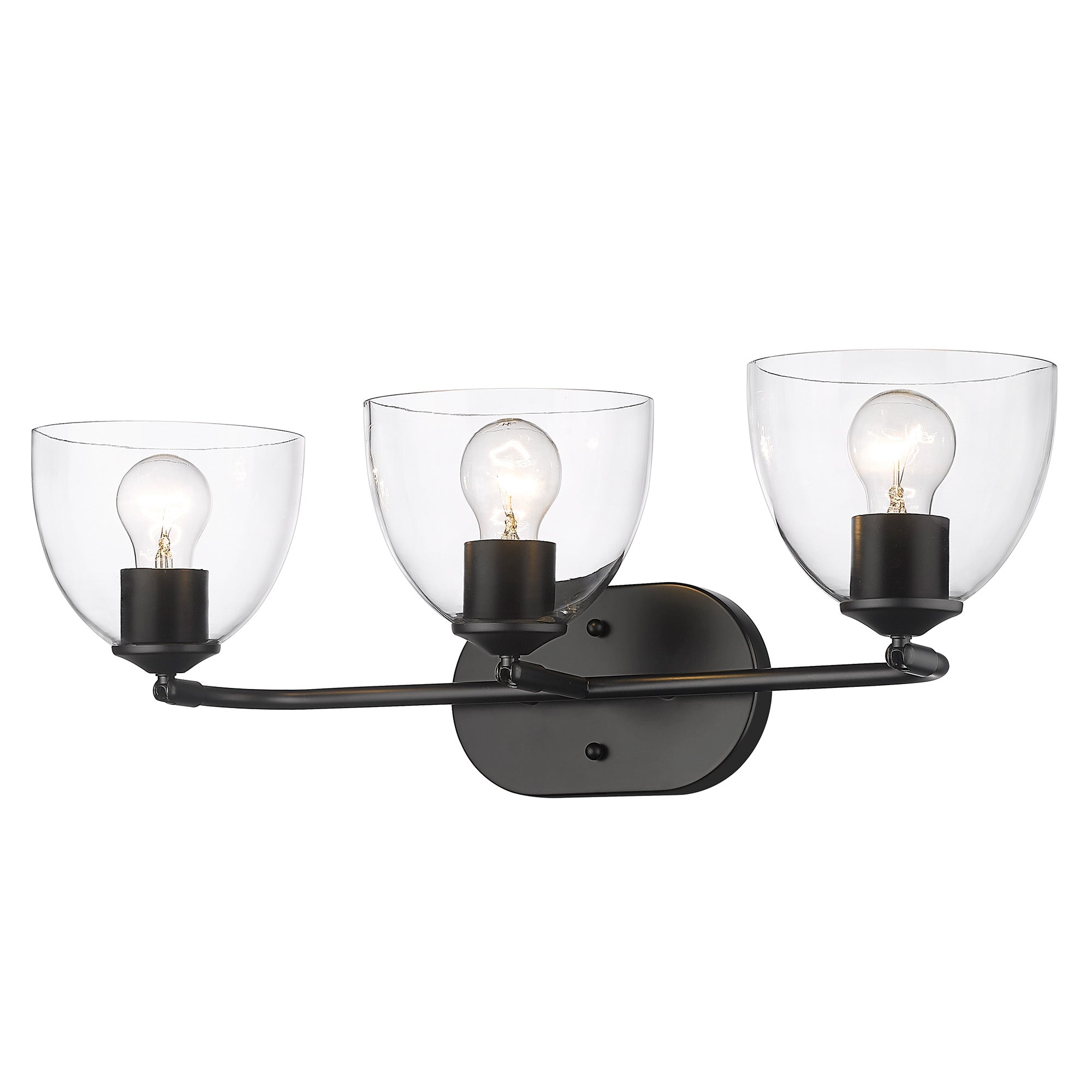 Golden Lighting Roxie 3-light Vanity in Matte Black - - Golden Lighting