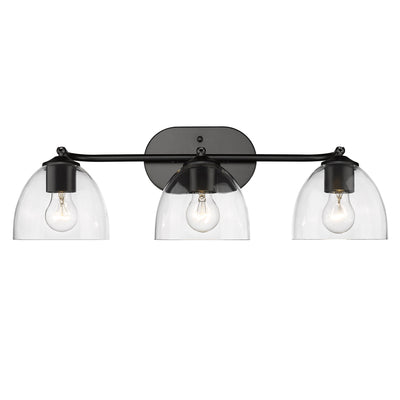 Golden Lighting Roxie 3-light Vanity in Matte Black - - Golden Lighting