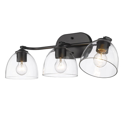 Golden Lighting Roxie 3-light Vanity in Matte Black - - Golden Lighting