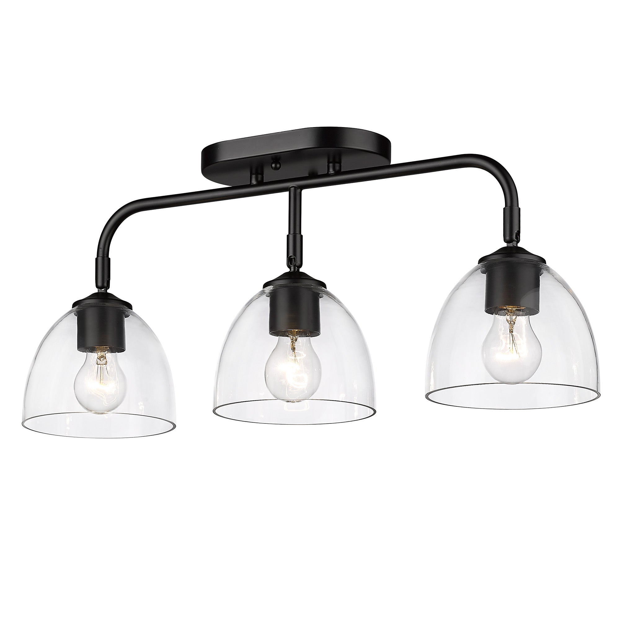 Golden Lighting Roxie 3-light Vanity in Matte Black - - Golden Lighting