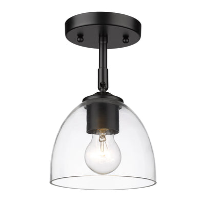 Golden Lighting Roxie 1-light Semi-Flush Mount in Matte Black - - Golden Lighting