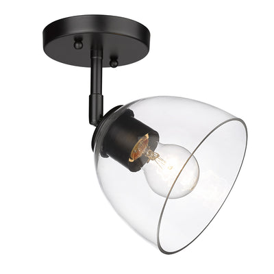 Golden Lighting Roxie 1-light Semi-Flush Mount in Matte Black - - Golden Lighting