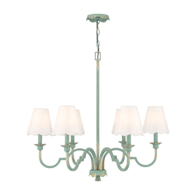 Golden Lighting Cheshire 6-light Chandelier in Antique Teal - - Golden Lighting