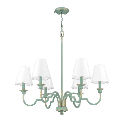 Golden Lighting Cheshire 6-light Chandelier in Antique Teal - - Golden Lighting