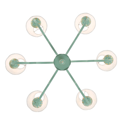 Golden Lighting Cheshire 6-light Chandelier in Antique Teal - - Golden Lighting
