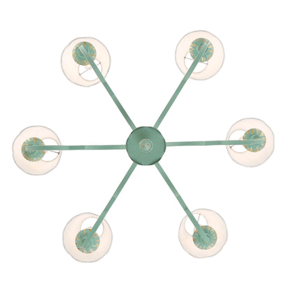 Golden Lighting Cheshire 6-light Chandelier in Antique Teal - - Golden Lighting