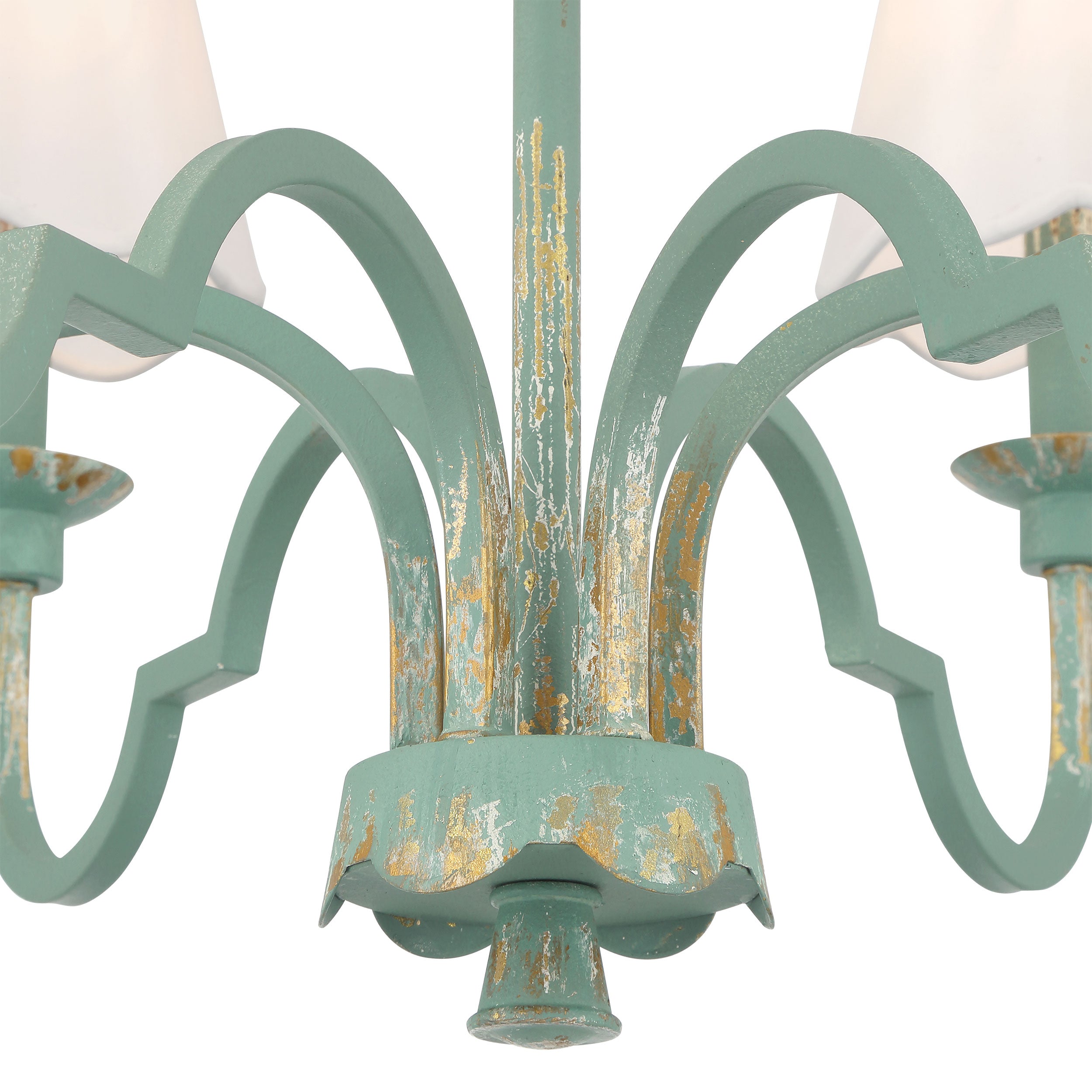 Golden Lighting Cheshire 6-light Chandelier in Antique Teal - - Golden Lighting