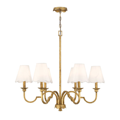 Golden Lighting Cheshire 6-light Chandelier in Vintage Gold - - Golden Lighting