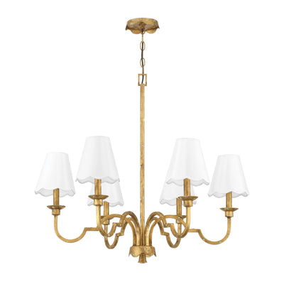 Golden Lighting Cheshire 6-light Chandelier in Vintage Gold - - Golden Lighting