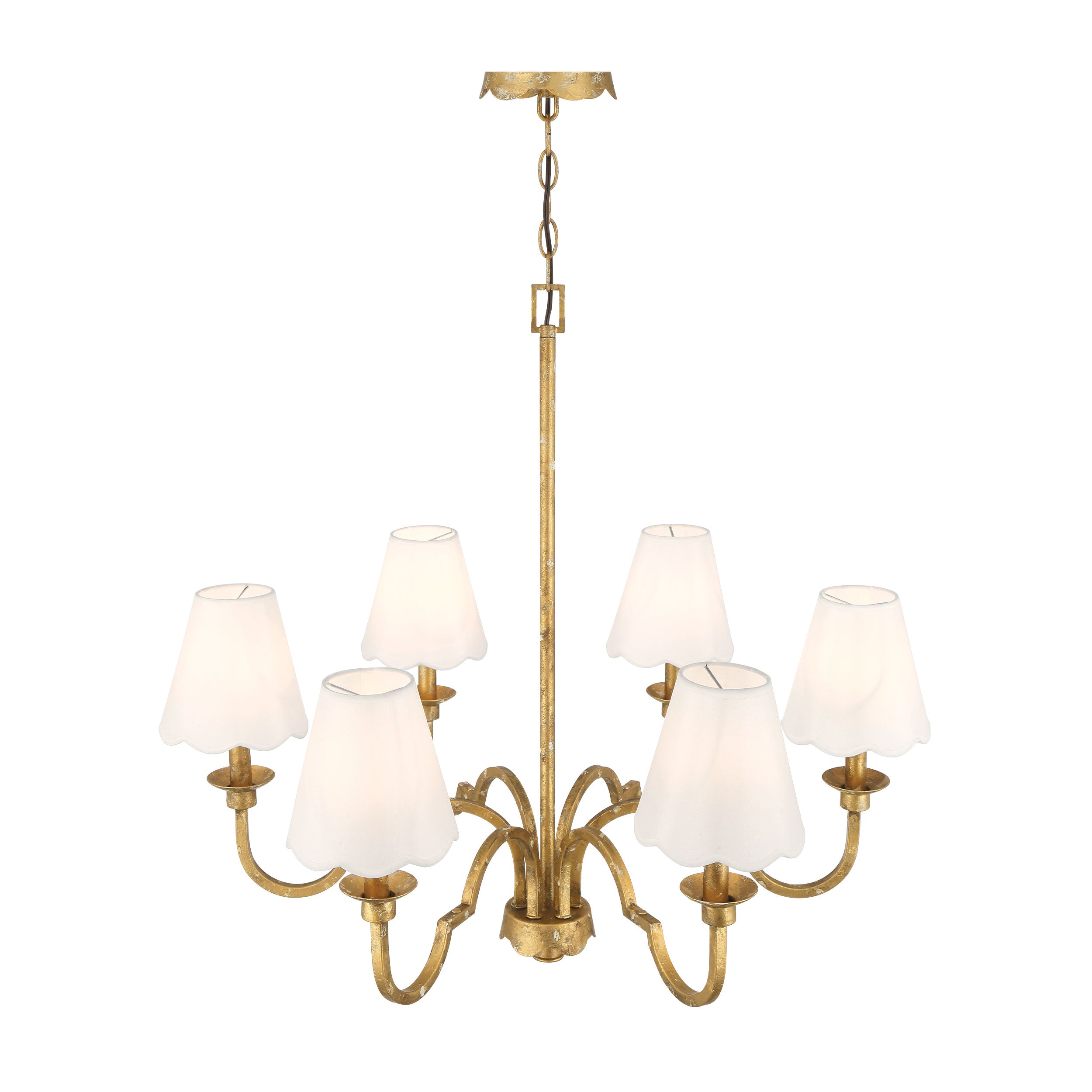Golden Lighting Cheshire 6-light Chandelier in Vintage Gold - - Golden Lighting