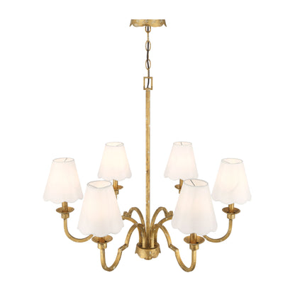 Golden Lighting Cheshire 6-light Chandelier in Vintage Gold - - Golden Lighting