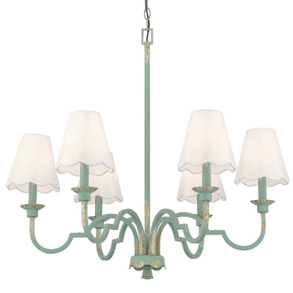Golden Lighting Cheshire 6-light Chandelier in Antique Teal