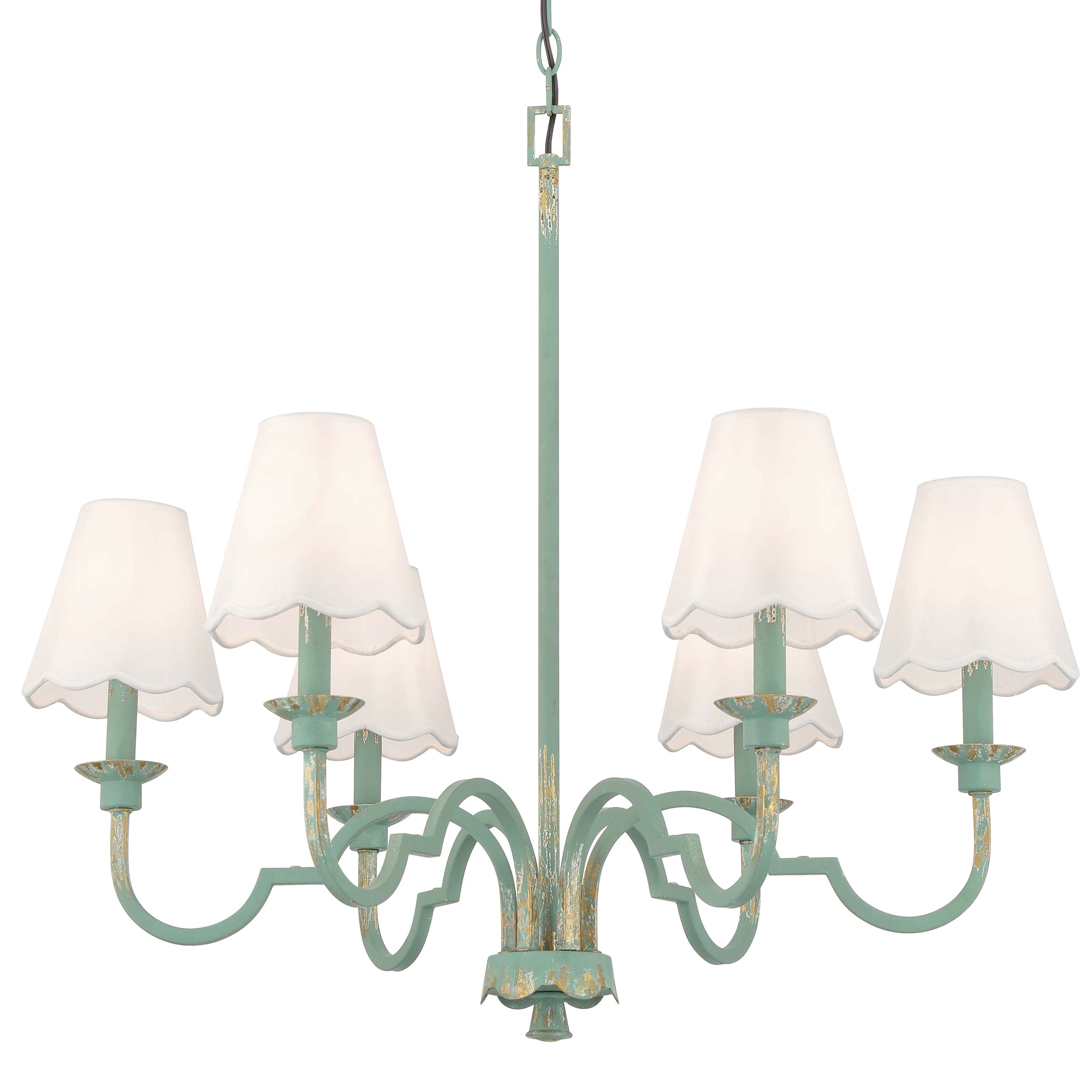 Golden Lighting Cheshire 6-light Chandelier in Antique Teal - Default Title - Golden Lighting