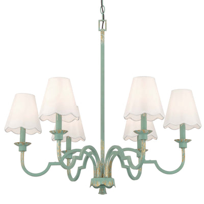 Golden Lighting Cheshire 6-light Chandelier in Antique Teal - Default Title - Golden Lighting