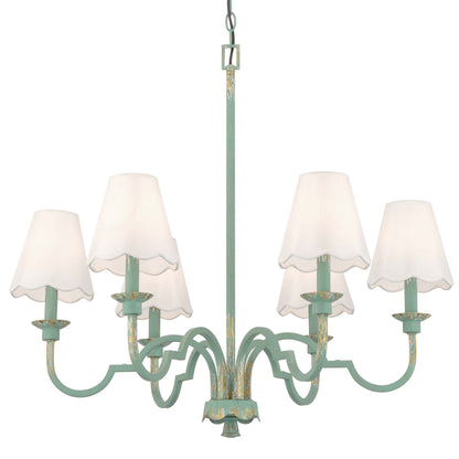 Golden Lighting Cheshire 6-light Chandelier in Antique Teal - Default Title - Golden Lighting