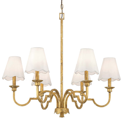 Golden Lighting Cheshire 6-light Chandelier in Vintage Gold - Default Title - Golden Lighting