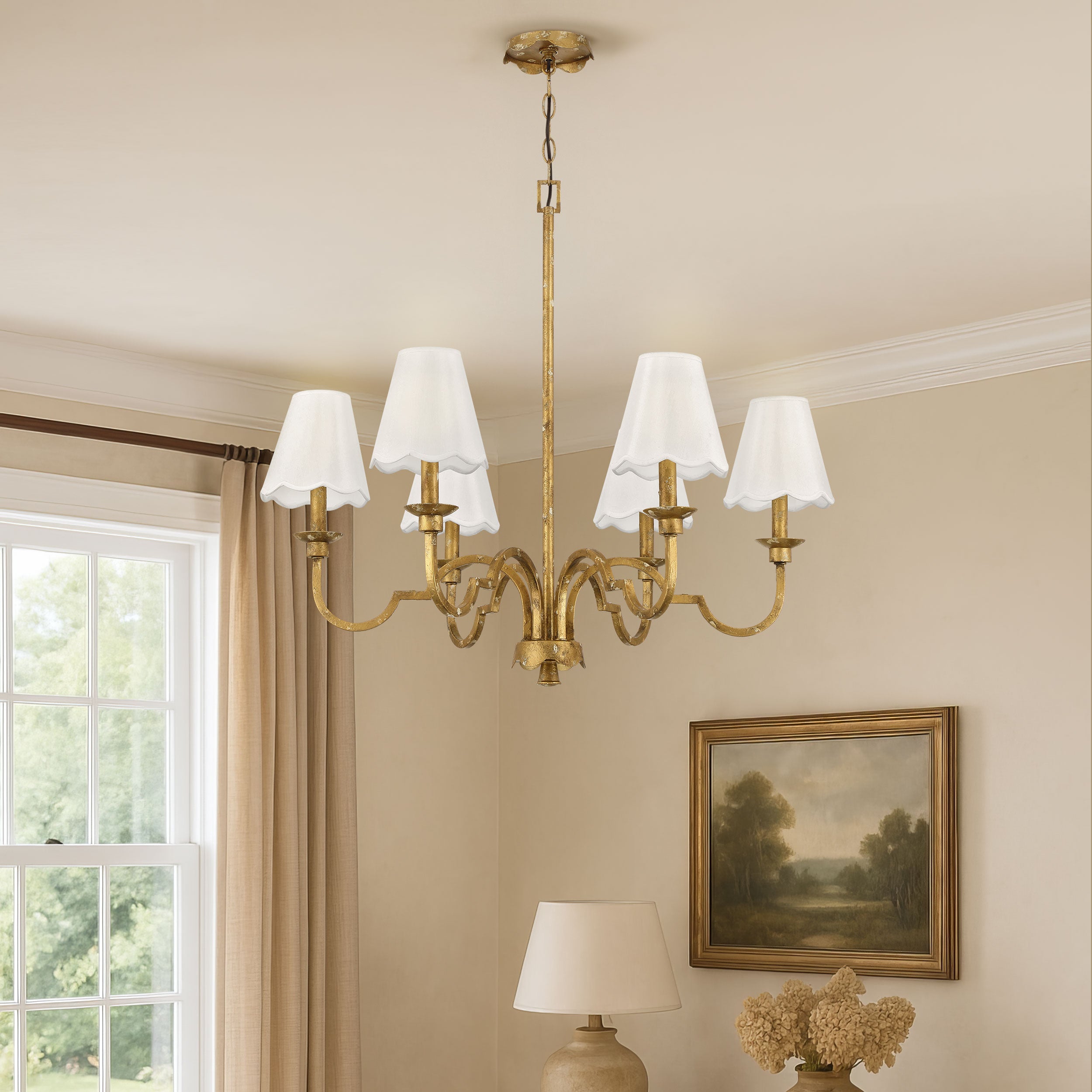 Golden Lighting Cheshire 6-light Chandelier in Vintage Gold