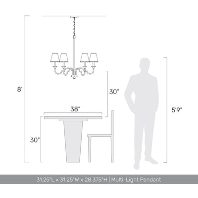 Golden Lighting Cheshire 6-light Chandelier in Vintage Gold - - Golden Lighting