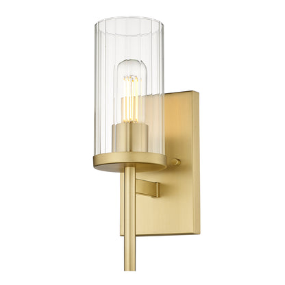 Winslett BCB 1-Light Wall Sconce in Brushed Champagne Bronze with Clear Glass Shade - - Golden Lighting