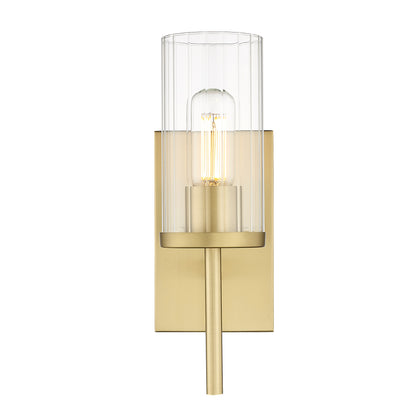 Winslett BCB 1-Light Wall Sconce in Brushed Champagne Bronze with Clear Glass Shade - Brushed Champagne Bronze / Clear Glass / Clear - Golden Lighting