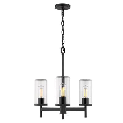 Golden Lighting Winslett 3-light Chandelier in Matte Black - - Golden Lighting