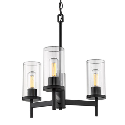 Golden Lighting Winslett 3-light Chandelier in Matte Black - - Golden Lighting