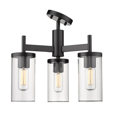 Golden Lighting Winslett 3-light Semi-Flush Mount in Matte Black - - Golden Lighting